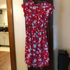 Red Monteau floral print dress